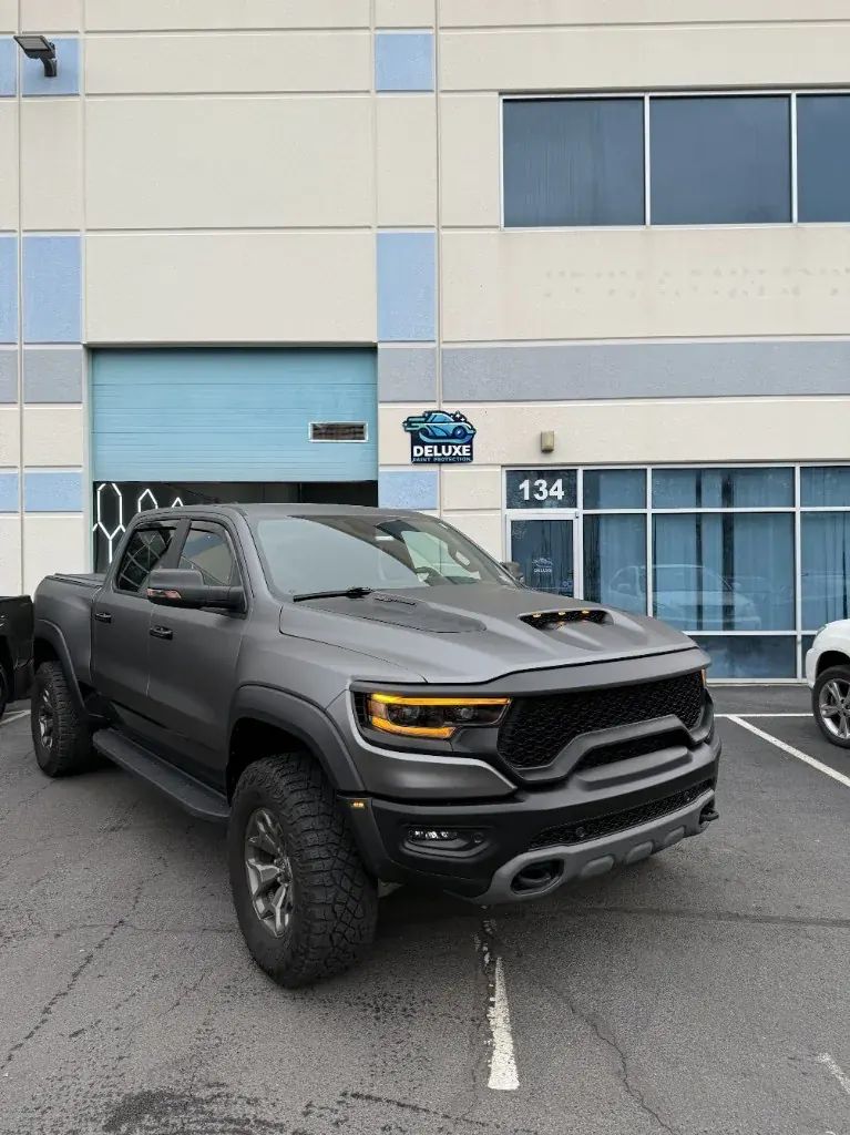 Ram TRX with matte PPF outside Deluxe Paint Protection
